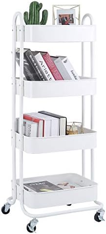 Melody House Pink 2-Tier Rolling Cart - Metal Mesh Storage Organizer With Wheels & Handle For Kitchen, Office, Living Room - View #11