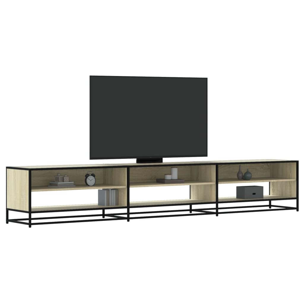 270 cm TV-Ständer für Fernseher bis zu 100 Zoll, breiter TV-Schrank, Media-Entertainment-Center mit 2 Regalen, moderner TV-Einheit, Konsolentisch für Wohnzimmer, Schlafzimmer (Braun)