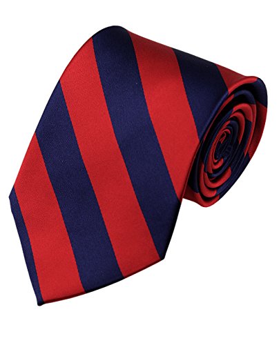 Image of NYFASHION101 Men's Classic Striped Necktie - Premium Woven Two-Tone Tie for Weddings, Graduation, Business & School Colors