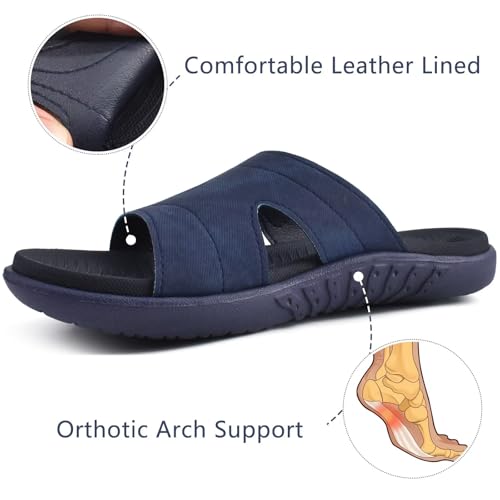 Image of KuaiLu Womens Fashion Orthotic Slides Ladies Athletic Yoga Mat Memory Foam Walking Sandals Thick Cushion Recovery Summer Beach Slippers Comfortable Plantar Fasciitis Arch Support