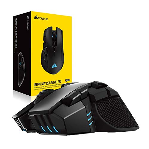 Corsair Ironclaw Wireless Rgb - Fps And Moba Gaming Mouse - 18,000 Dpi Optical Sensor - Sub-1 Ms Slipstream Wireless (Renewed) #TOP7
