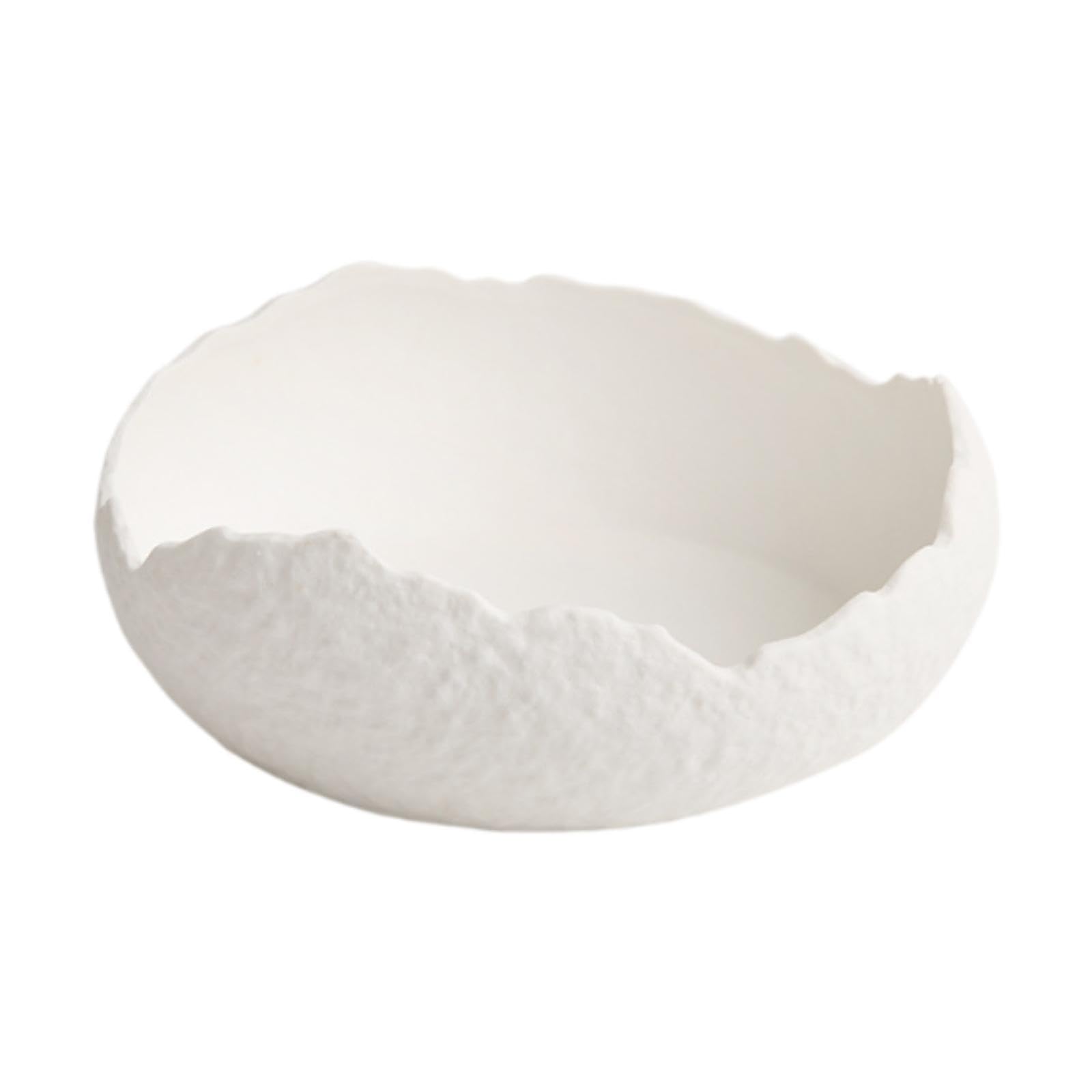 Plato Llano de Cerámica, Plato de Ensalada, Plato Decorativo, Vajilla, Plato de Servir Irregular, Plato de Aperitivo para Restaurante de Aperitivos, Blanco, Individual