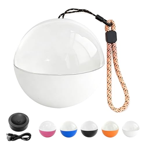 LOCZAR Memory Sphere Lamp Crystal Ball Video Player 2.8 Memory Orbs Ornament 4GB Uploadable Videos & Photos Personalized Unique Desk Night for Couples Friends Birthday Christmas (White Memory Orb)
