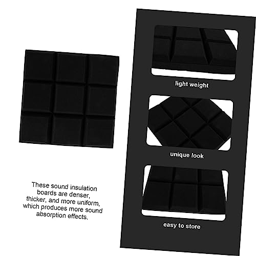 TOYANDONA 4 piezas Paneles acústicos de absorción de sonido Auto-adhesivos Tableros de esponja de alta densidad para reducción de ruido para estudios de grabación oficinas y teatros en casa miniatura 5