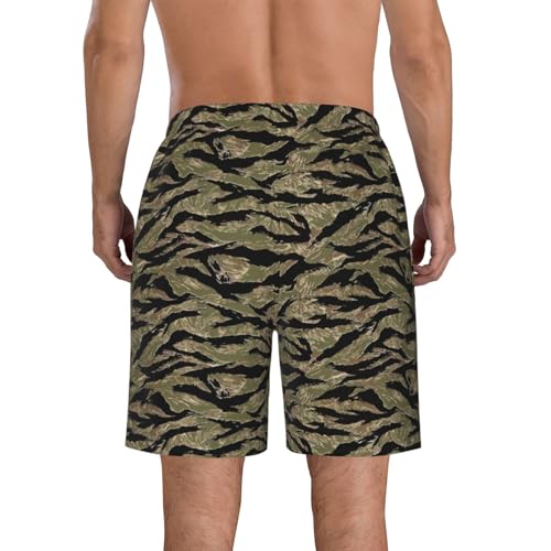 Limpac Tiger Stripe Camo Men's Swim Trunks Quick Dry Shorts for Beach, Board, Casual, Summer Wear - Hawaiian Bathing Suit3