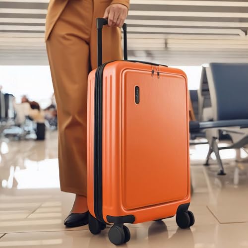 Image of 24 Inch Luggage with Spinner Wheels, Hard Shell Suitcase with TSA Locks for Luggage, Travel Large Suitcase, Expandable Hard Shell Suitcases, Orange