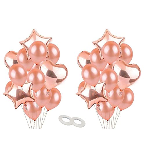 Image of AMFIN (Pack of 30) Birthday Decoration Combo / 1st Birthday Decoration for Baby / 1st Birthday Decoration Items /First Birthday Party Decoration /Balloons /Birthday Party - Rose Gold