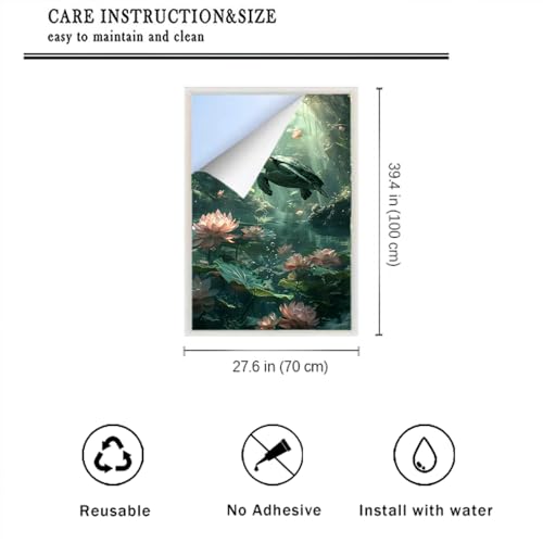 Vinilo decorativo para ventana privacidad Lotus Sea Turtle 27.6x39.4 in miniatura 2