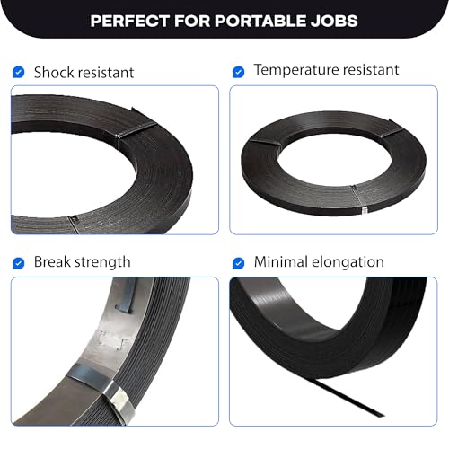 idl packaging 1234 x 02034 x 30039 steel strapping coil 1100 lbs break strength in self-dispensed ardboard box - portable strong banding with superior cut-resistance - heavy pallet strapping