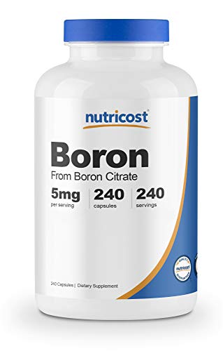 Nutricost Boron Capsules 5mg, 240 Vegetarian Capsules - Gluten Free, Non-GMO
