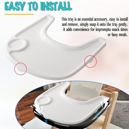 Image of High Chair Tray Cover Compatible with Stokke Tripp Trapp Chair with Cup Holder and Baby Dining Tray Compatible with in-gle-sina Fast Table Chair