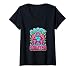 Women's Sassy Squatch Funny Bigfoot Retro Festival Art V-Neck T-Shirt