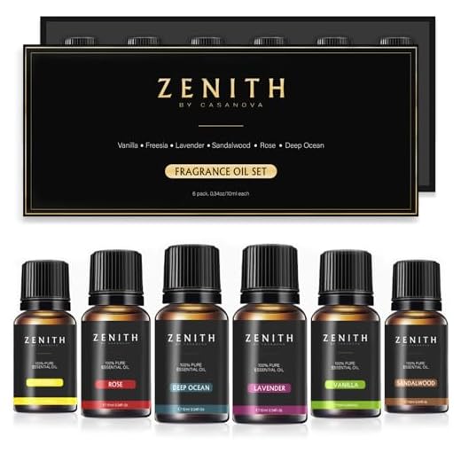 ZENITH® - Juego De 6 Aceites Esenciales Para Humidificador 10ml Aromaterapia Natural Pack Aromas Bio Difusor Perfumes Puros Hogar Velas Esencias Lavanda Sandalo Rosa Vainilla (Pack de 6, Clasico)