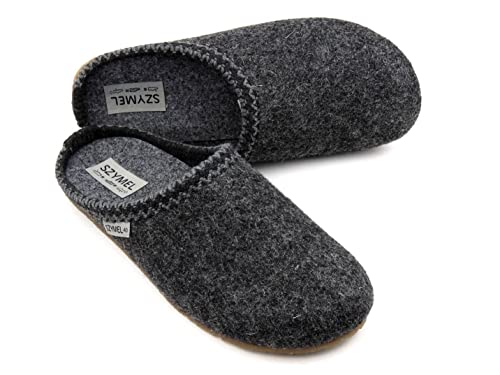 Pantuflas de Hombre de Fieltro de Lana SZYMEL | Hecho a Mano en la UE, Comodidad y diseño Aireado Resistente al Desgaste | Tallas: 40-46 Cover
