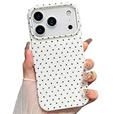 Jmltech for iPhone 17 Pro Max Case Cute Women Girly Aesthetic Polka Dot Design Retro Simple Trendy Shockproof Protective Flexible Phone Cases White Black Dots