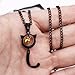 CASOLVX Cat Hook Necklace Fox Tail Pendant Snake Chain Ocean Adventure Hook Necklaces for Women and Girls 2PCS (Orange, Black), standard