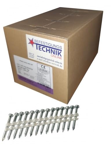 2000 Ankernägel 4,0x60mm 34° verzinkt, plastgebunden | passend für Ankernagler Hikoki NR3665DA, Tjep KA2, KA4060, Paslode F-250SPP, Bostitch MCN-250,