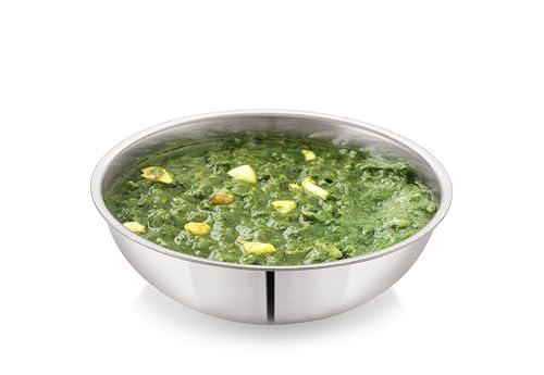 Image of Anjali Tattva Triply Stainless Steel Tasara-3300ml, Aluminium Core, Induction Base, Fast & Even Heating, Perfect for Searing, Frying and Everyday Cooking(TVTTS26)