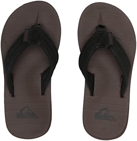 Quiksilver Boy's Carver Suede Fixed Strap Kids Flip Flop Youth Sandal, Brown 1, 4 Big | Image 5