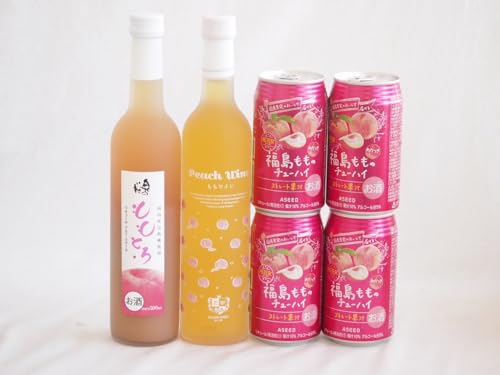 桃の果実感6本セット(高畠ももワイン7度(山形県) 奥の松 ももとろ7 度(福島県) アシードブリュー 福島もものチューハイ缶5度(栃木県)) 500ml×2本 350ml×4本