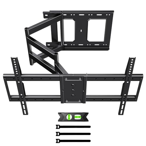 Image of Long Arm TV Wall Mount with 180Swivel and Tilt +5 /-20 Level Adjustment, TV Bracket Screen for TVs 37-75 Inches,Hold up 132LBS,Max VESA 600x400mm