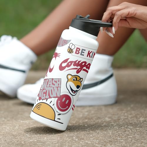 Image of Logo Brands NCAA Native 34 oz Quencher Water Bottle - | Local Icons Design | Double-Wall Insulated| Leak-Proof Lid & Built-In Straw