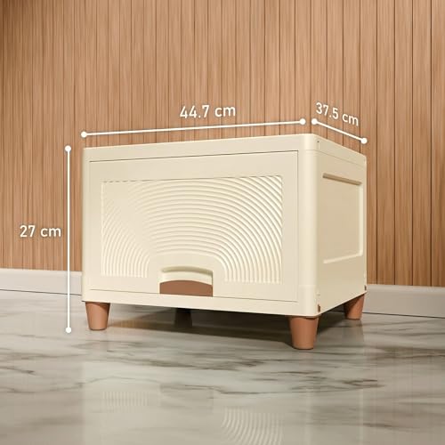 Image of Amazon Basics Multi-Purpose Large Organizer | Modular Storage Box for Clothes, Kitchen, Bedroom & Living Room | Stackable Rack, Space-Saving Wardrobe Cabinet (Off White), 1 Piece