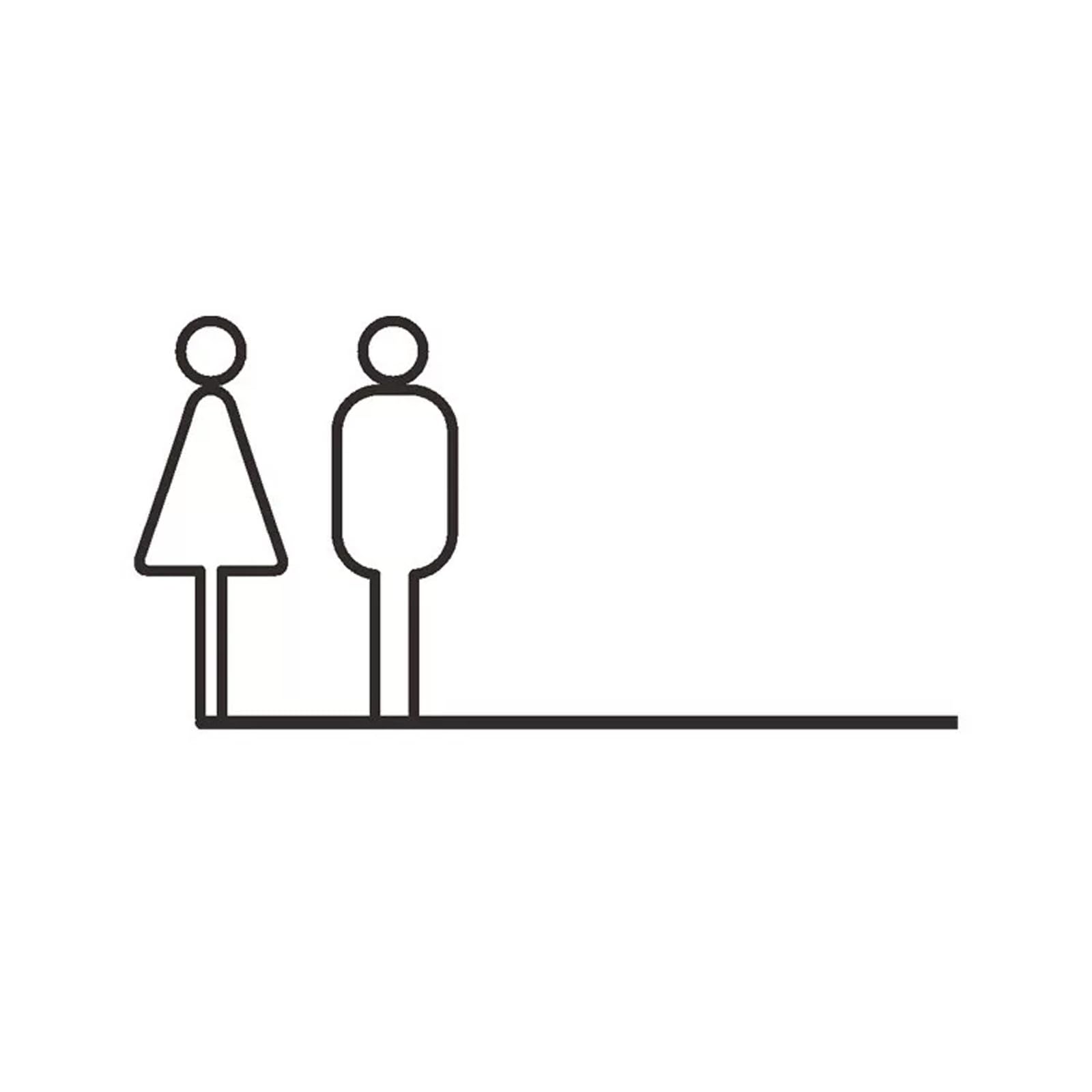 Double Sided Aluminium Restroom Sign for Business, Wall-Mount Restrooms Corridor Toilet Signs for Home & Office(Black)