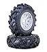 WANDA ATV Tires and Wheels Assembly Set 25x8-12 25x10-12 Super Mud with 4-110 PCD 5+2 Offset Silver Rims, SET 4