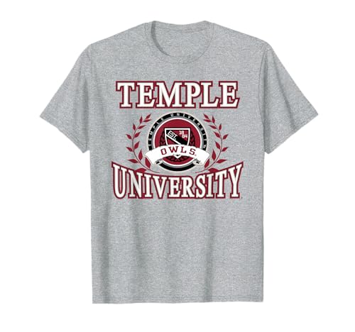 Temple Owls Laurels Gray Officially Licensed T-Shirt
