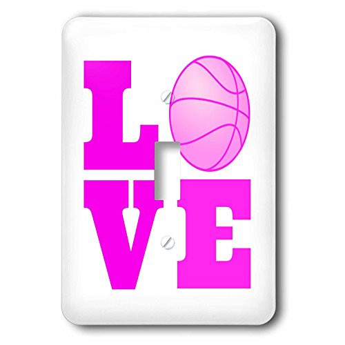Interrupteur à bascule Love Basketball Rose Blanc multicolore 3dRose lsp_200767_1