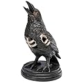 Ovewios Halloween Crow Decor, Gothic Crow and Raven Lamp Resin Statue, Collectible Figurines for Halloween Indoor Holiday Party Home Decorations