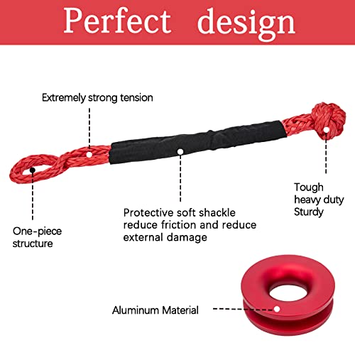 Soft Shackle Recovery Kit, 1/2" X 24 Inch Soft Shackle Recovery Ring(56,000Lbs Max Breaking Strength) For Full-Size Utv, Atv, Trucks Large Suvs Offroad Vehicels(2 Pack Ring, 2 Pcs Soft Shackle) #TOP2