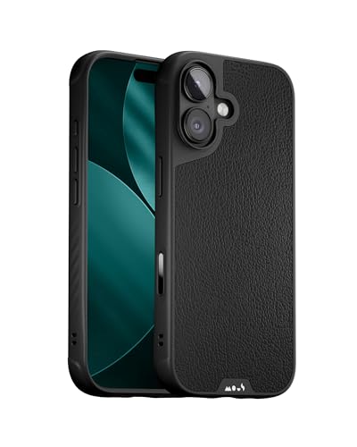 Image of Mous for iPhone 17 Case, Compatible with MagSafe - Limitless - Protective Black Leather Cover for iPhone 17 - Shockproof, Full Camera Protection, Anti-Scratch Back, Black