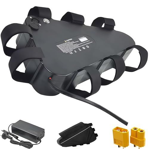 48V/52V/60V/72V Triangle Ebike Battery 20Ah–30Ah, Lithium Electric Bike Battery for 250W–5000W Motors, with Fast Charger, USB Port, BMS & Triangle Bag (72V 30AH)