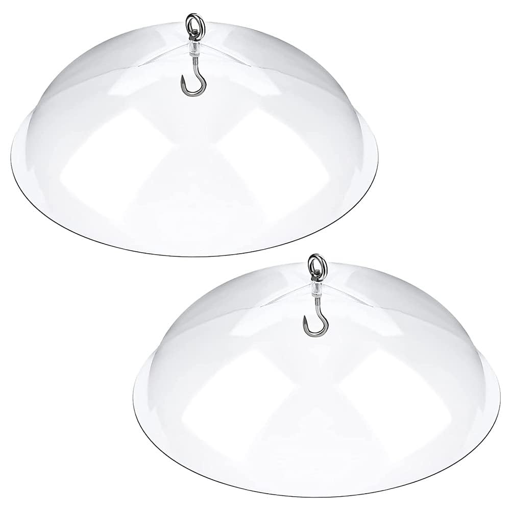 SOLBUM 2 Pack Bird Feeders with Dome Protective Cover for Hanging, Rain Protection, Garden