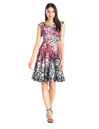 Julian Taylor Women's All Over Floral Printed Fit and Flare Dress