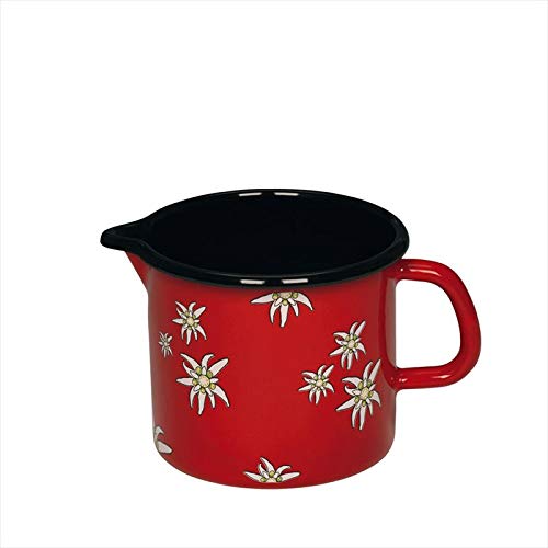 Riess Casseruola In Smalto Country-Edelweiss Con Coperchio - 16 Cm Di Diametro - Multicolore