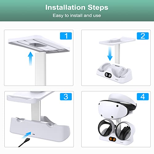 Image of FASTSNAIL Charging Stand for PlayStation VR2 | Vertical PS VR2 Headset & Sense Controller Charge Dock Station with USB-C Cable for PS5 VR2 Games Accessories