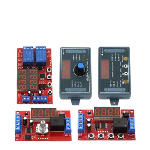 Relé temporizador digital LED 5V con potenciómetro rotatorio de retardo 10A
