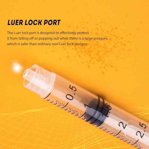 Image of 3ml Syringe 23G 1 inch Luer Lock Needle Lab Disposable Sample Syringes 100 Pack