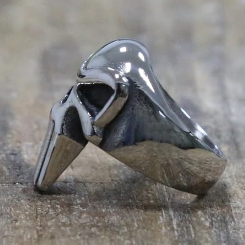 MOLOGO High Polished Punisher Skull Ring Stainless Steel Punk Biker Ring Personality Men Jewelry2