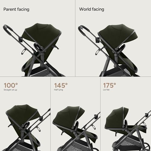 image for Mompush Wiz 2 in 1 Baby Stroller with Bassinet Mode, Convertible Infan