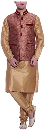 Kurta de seda para hombre Royal Kurta talla 44 un pijama dorado elegante y artesanal