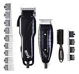 Andis Stylist Combo-Powerful High-speed adjustable clipper blade & T-Outliner T-blade trimmer with fine teeth for dry shaving, outlining and fading With a BeauWis Blade Brush Included (Black)
