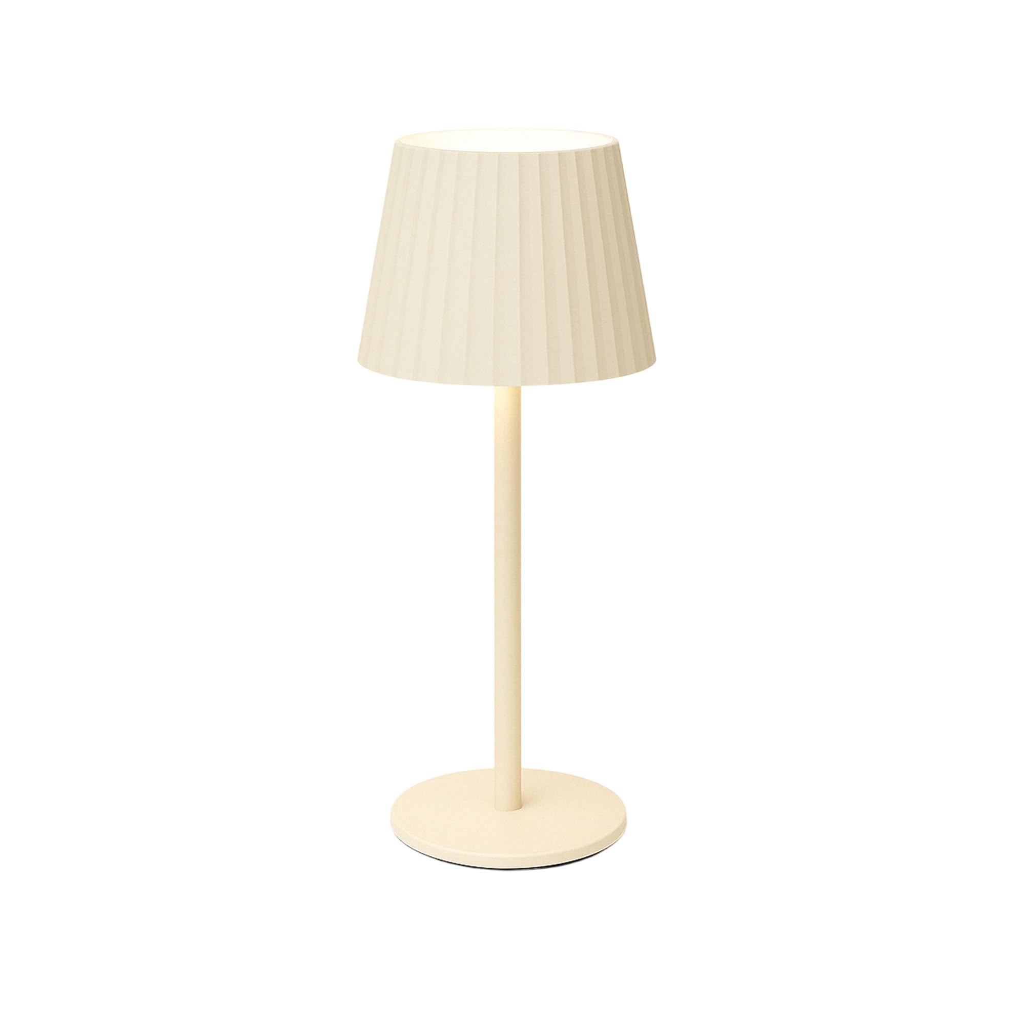 Well Home Lámpara de Mesa Crema LED recargable con 24 luces blancas cálidas y 3 niveles de brillo Ø9x27,​5cm