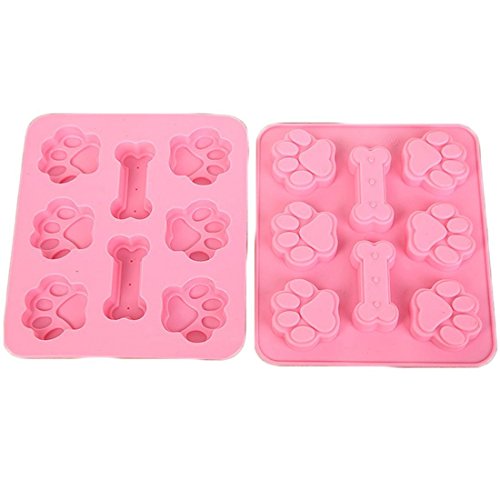 Silicone Mold Pet Paw Print with Bone Treat Dog candy Chocolate Soap (Ships From USA) by POPBLOSSOM - Image 6