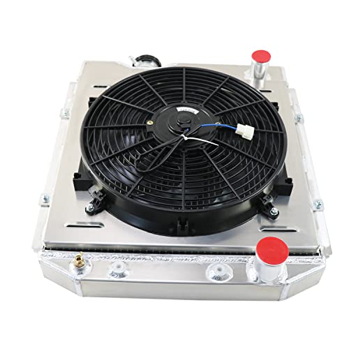 Alloyworks 4 Row All Aluminum Radiator+Shroud+14"Fan For 1963-1966 Ford Mustang/Falcon/Mercury/Comet V8 #TOP2