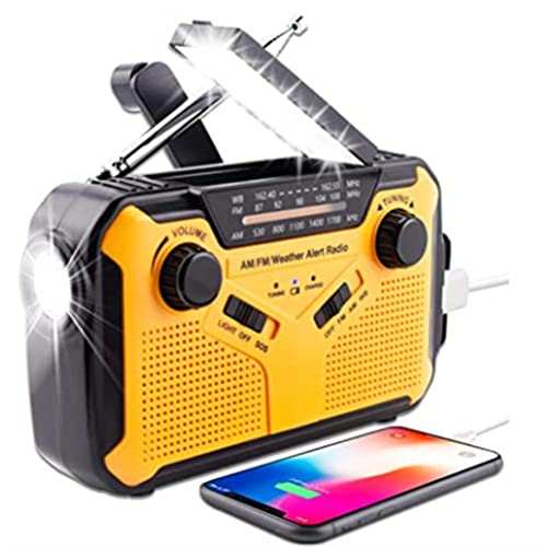 Mify Solar Radio, Survival Hand Crank Dynamo AM/FM Emergency Weather Radio, with Rechargeable USB Phone Charger, Weather Radio ，Flashlight, use for Household and Outdoor Camping, Hiking