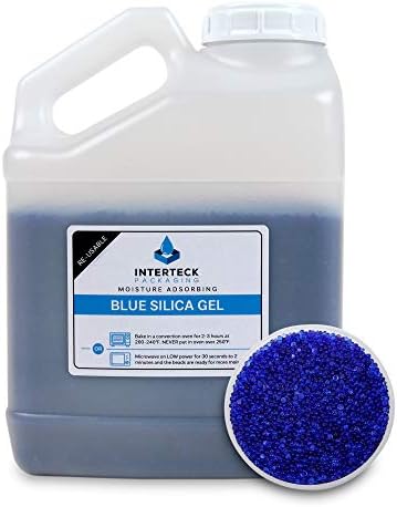 Interteck Packaging Premium Quality Blue Indicating Silica Gel Bulk Desiccant Beads, Industry Standard 1-3mm - Rechargeable (Blue to Pink)